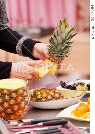 chef making bird from fruits chef making bird from fruits 5947094