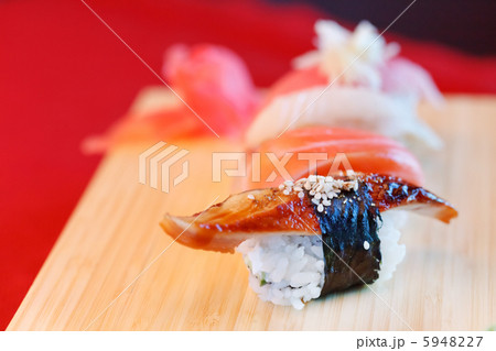 nigiri with ginger and wasabi nigiri with ginger and wasabi 5948227