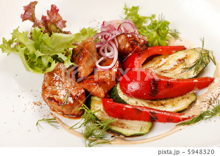 meat with grilled vegetables 5948320