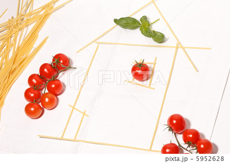 house from pasta, tomato and basil house from pasta, tomato and basil 5952628
