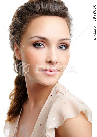 Beautiful blond woman with creative hairstyle 5953660