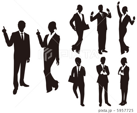 Business man woman silhouettes. Business man woman silhouettes. 5957725