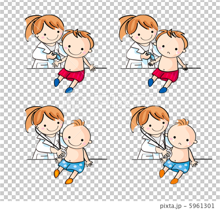 Children receive medical examination and injection at hospital (boys) 5961301