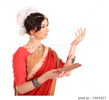 Young girl in the Indian national costume 5963827