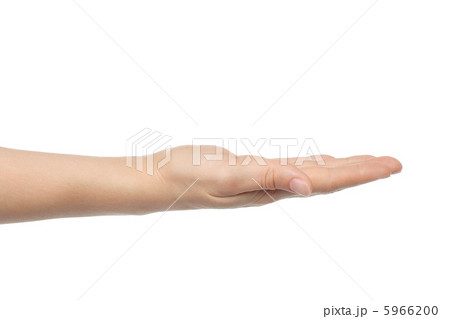 Open woman hand on white background Open woman hand on white background 5966200