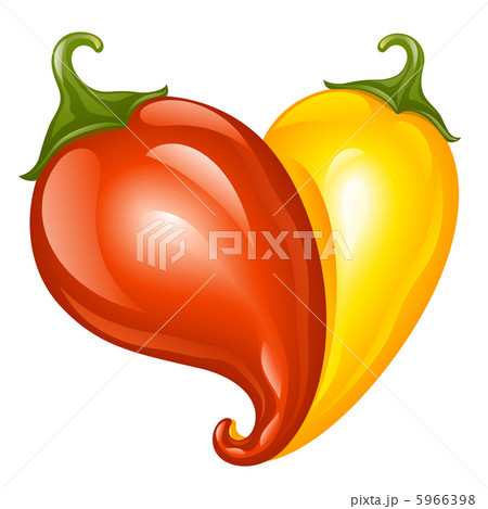 Hot chilli pepper in the shape of heart Hot chilli pepper in the shape of heart 5966398