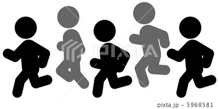 マラソン 5人 19のイラスト素材