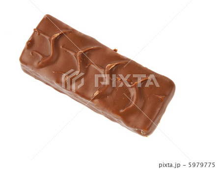 Chocolate bar with nuts isolated on white backgrou 5979775