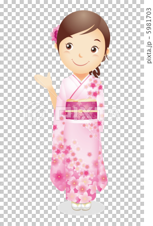 振袖姿の女性イラスト 振袖姿の女性イラスト 5981703