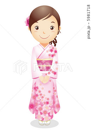 振袖姿の女性イラスト 5981718