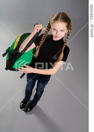Cute little girl with backpack Cute little girl with backpack 5983006