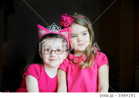 Portrait of two pinky child girls 5984191