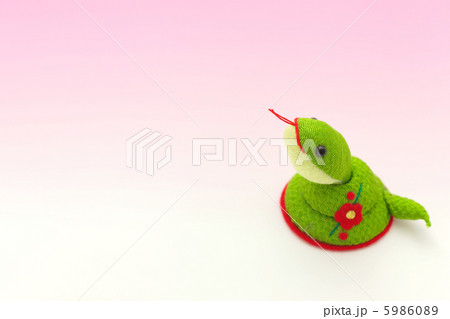 巳年 年賀素材 緑色の蛇 ピンクのグラデーション 巳年 年賀素材 緑色の蛇 ピンクのグラデーション 5986089