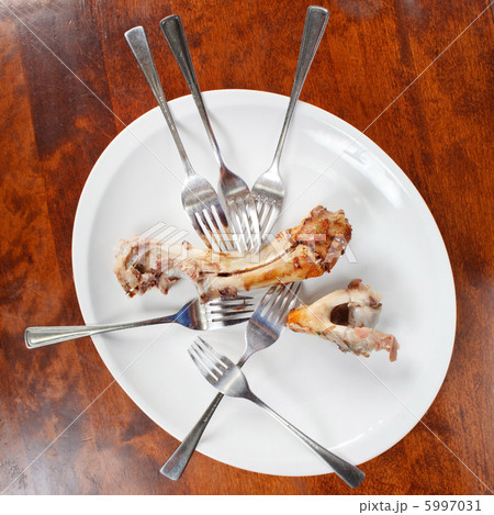 bones and forks on the plate 5997031