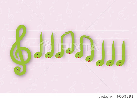 ヘビ音譜(ドイツ民謡・花をおくろう)ピンクバック ヘビ音譜(ドイツ民謡・花をおくろう)ピンクバック 6008291