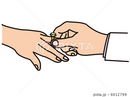 結婚式での指輪交換のイラスト素材
