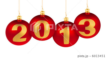 2013 new year digits made of christmas tree decoration red balls 2013 new year digits made of christmas tree decoration red balls 6013451