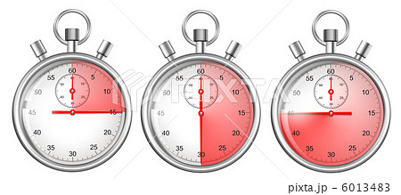 stopwatches set isolated on white with 15, 30, 45 seconds period 6013483