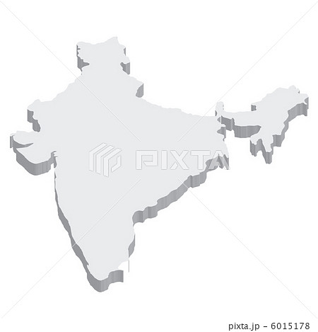 インド 地図 ３dのイラスト素材