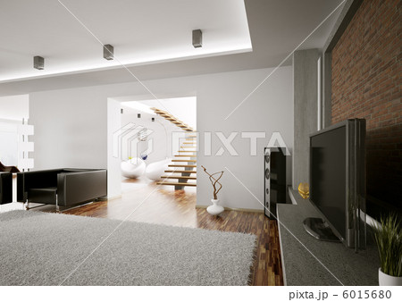 Living room with lcd interior 3d render Living room with lcd interior 3d render 6015680