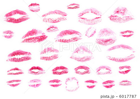 Red lips stamps isolated on white Red lips stamps isolated on white 6017787