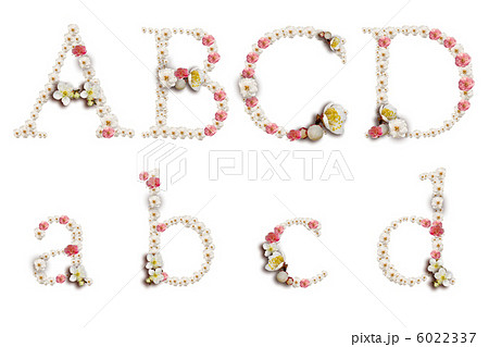 飾り文字 梅の花 Abcdの写真素材