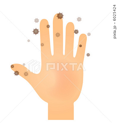ウイルスがついた手のひら 6025424