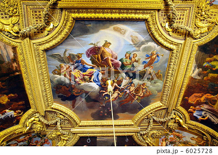 ヴェルサイユ宮殿のメルクリウスの間の天井画の写真素材
