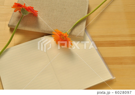 オレンジ色のガーベラとスケジュール帳 オレンジ色のガーベラとスケジュール帳 6028097
