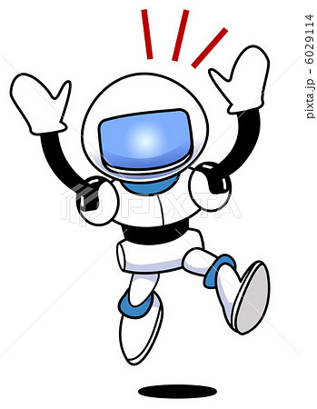 人型シンプルロボット 発見のイラスト素材