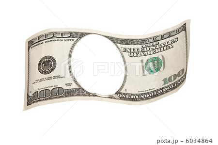 One hundred dollars with a hole 6034864