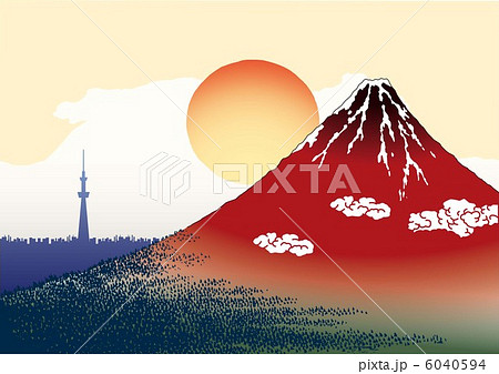 富士とご来光 6040594