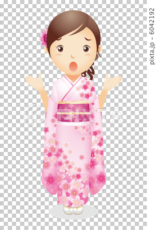 振袖姿の女性イラスト 6042192