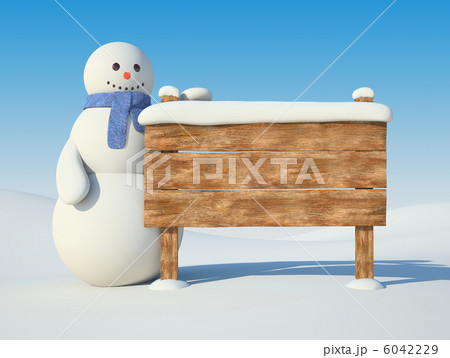 Old billboard and snowman 6042229