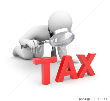 Person examines taxes 6042234