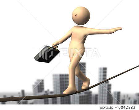 ハイリスクビジネスへの挑戦を表す3DCGイラスト 6042833