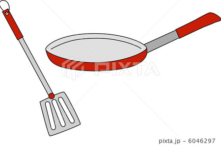 フライパンとフライ返し(赤) フライパンとフライ返し(赤) 6046297