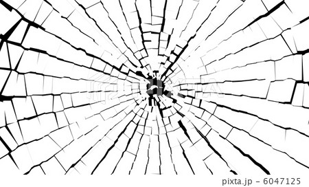 Abstract BW pieces of broken white glass over black 6047125