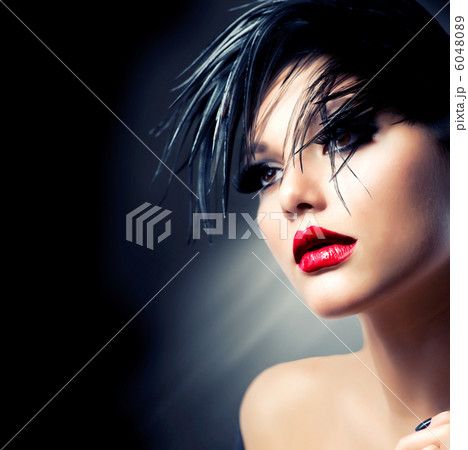 Fashion Art Girl Portrait. Punk Style 6048089