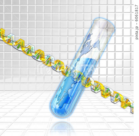 世界地図の試験管で試験するDNA 6061817