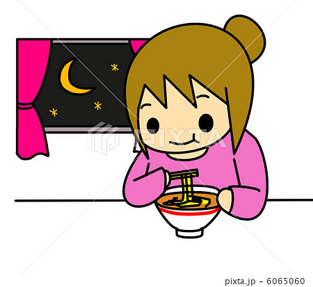 夜食を食べる女性 6065060