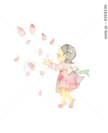 桜の花びらと少女 6068590