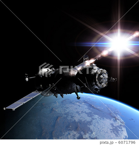 Spaceship at the Earth orbit Spaceship at the Earth orbit 6071796