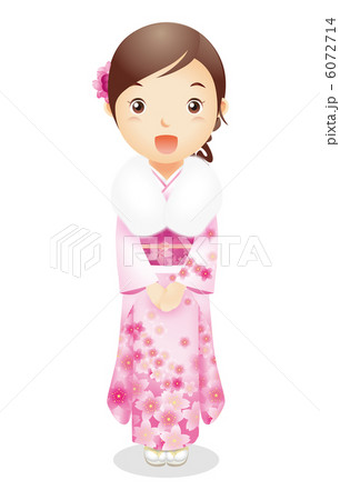 振袖姿の女性イラスト 6072714