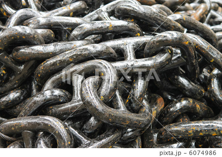 The new black anchor chain in stock shipyard The new black anchor chain in stock shipyard 6074986