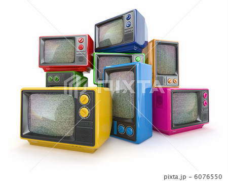 Heap of vintage tv. End of television 6076550