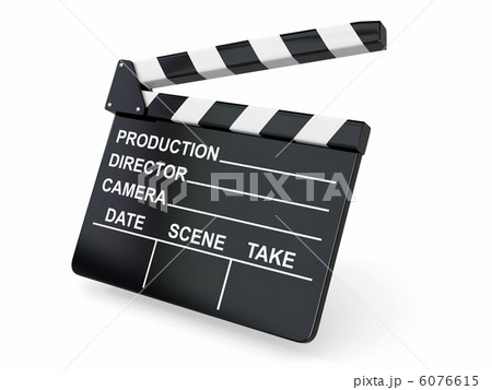 Movie industry. Clapperboard on white background. 6076615