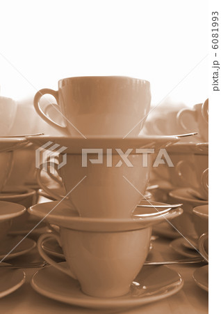 Stacks of empty coffee cups 6081993
