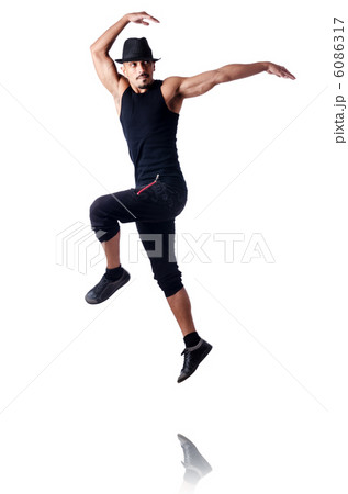 Muscular dancer isolated on white 6086317