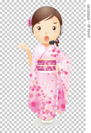 Female illustration of kimono figure 6089390